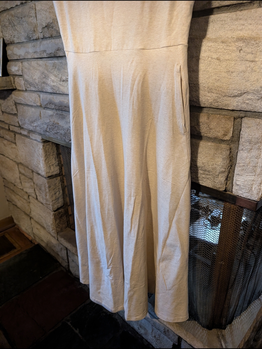 Pact Cowl Neck Midi Dress, M, in Beige - Picture 2 of 7